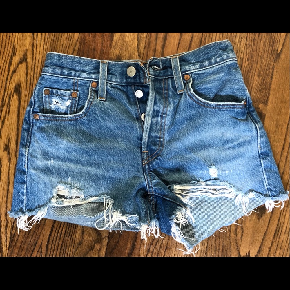 Levi’s 501 Distressed Shorts- 25/26 inch waist